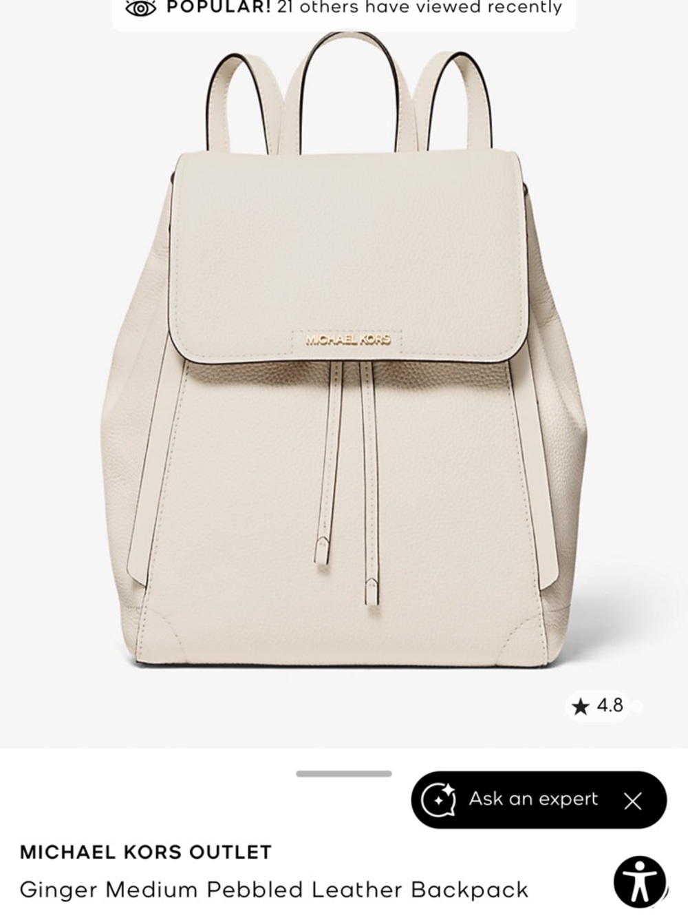 Michael Kors pebble backpack new with tags